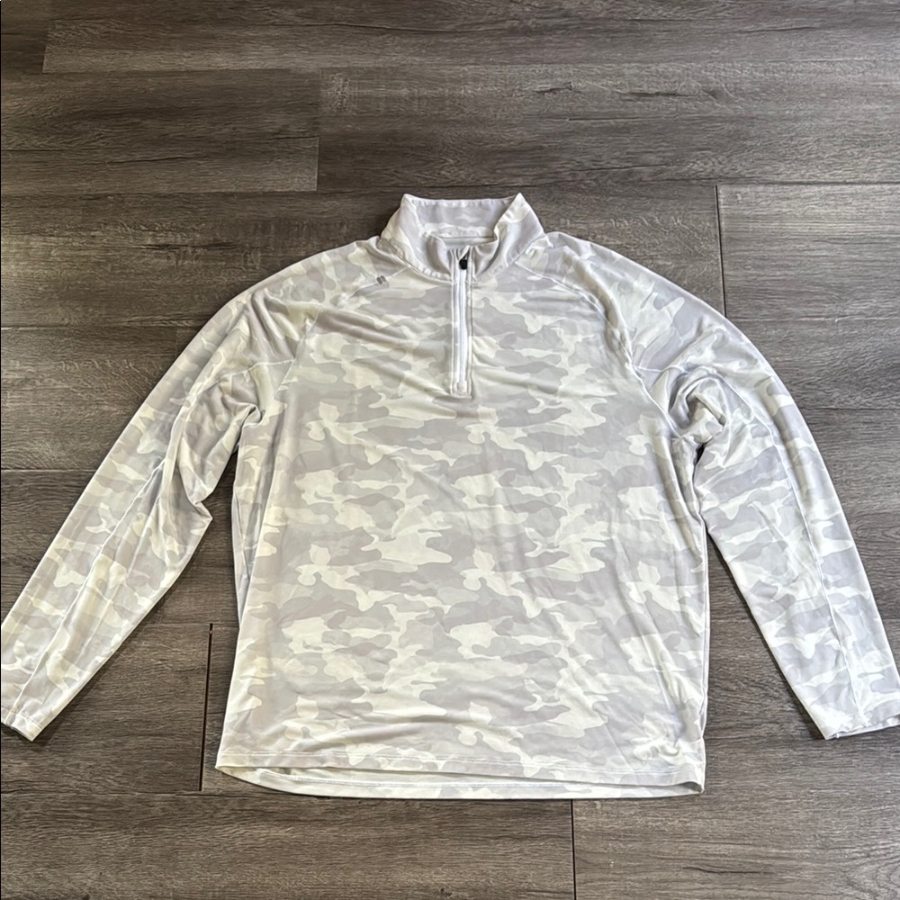 Johnnie-O White Camouflage Quarter-Zip Pullover
